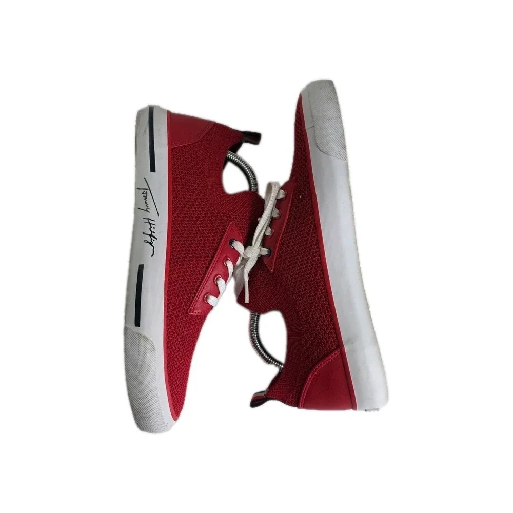 Tommy‎ Hilfiger twGESSIE Red Mesh Sneakers Logo Lace Up Size 9.5 Men